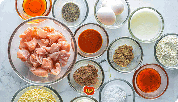 مرغ سوخاری با پفک