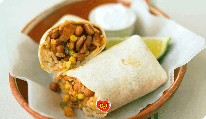 طرز تهیه بوریتوی لوبیا