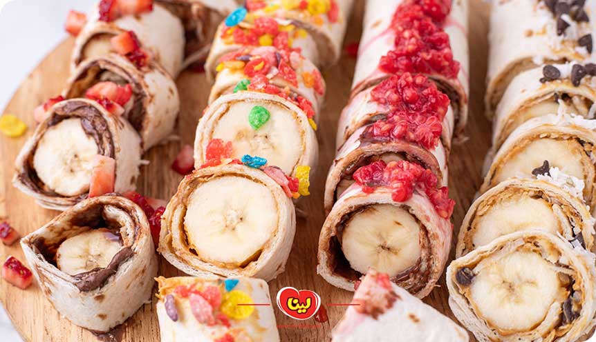 طرز تهیه رول سوشی موز با نان لواش