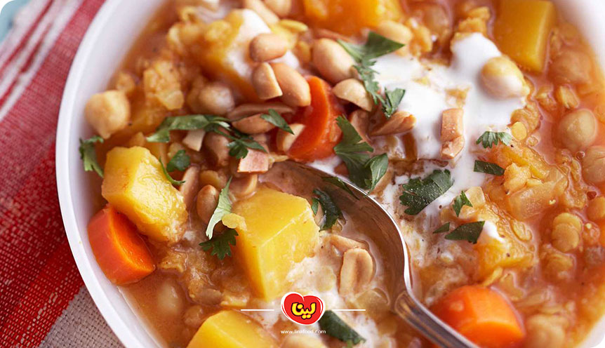 طرز تهیه سوپ کدو حلوایی و عدس