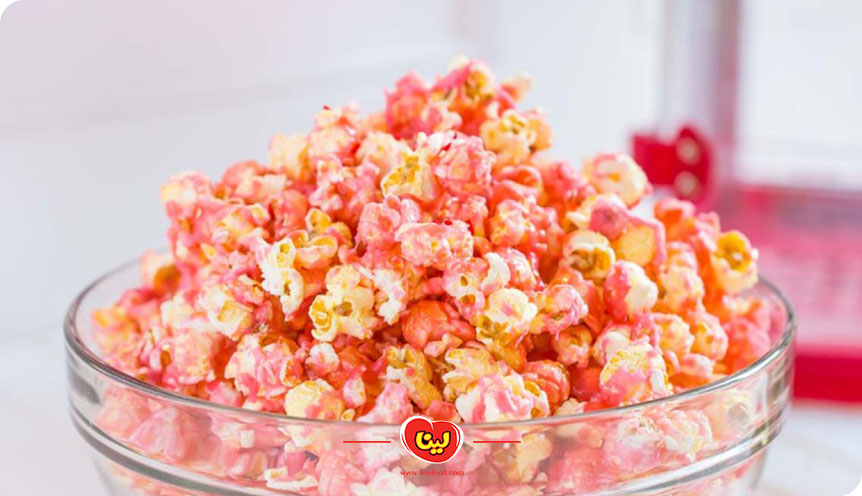 طرز تهیه پاپ کورن صورتی