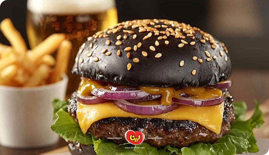 طرز تهیه همبرگر زغالی